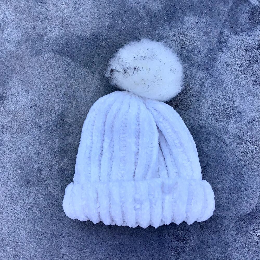 Chenille Winter Hat with PomPom One size